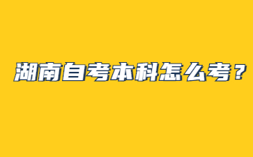 湖南自考本科怎么考？
