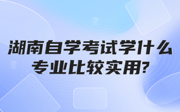 湖南自學考試學什么專業比較實用?