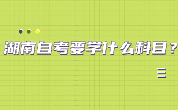 湖南自考要學(xué)什么科目？
