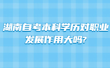 湖南自考本科學歷對職業發展作用大嗎?